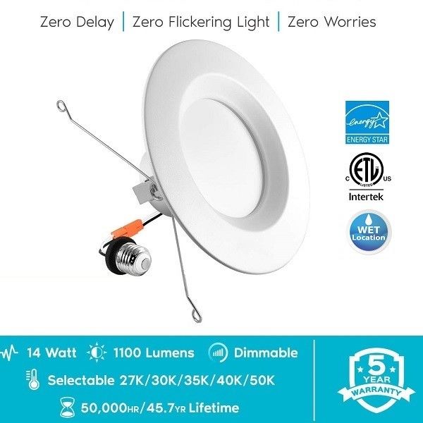 IC Rated Surface Mount Flat Panel LED Lights 6 Inch Ceiling For Bathroom