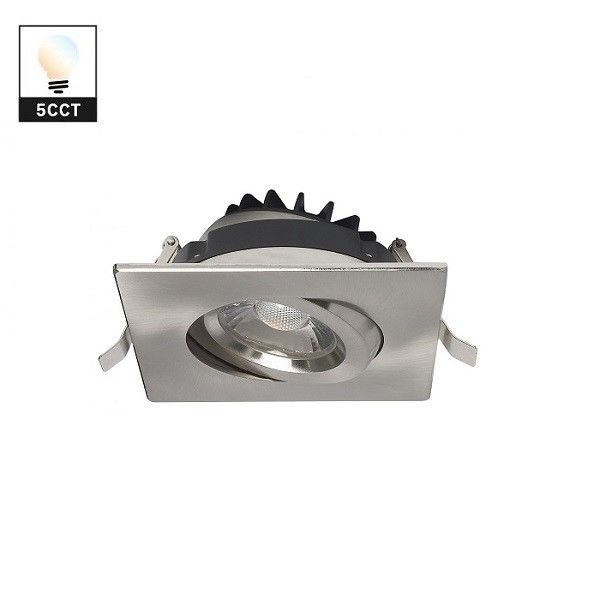 FCC Passed Plastic Dimmable LED Downlights 4inch 12W CRI 90 With Square Trim